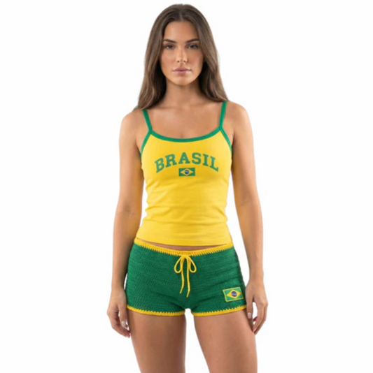 Top Regata Brasil Amarela | Copa 2026/2027 - Feminino
